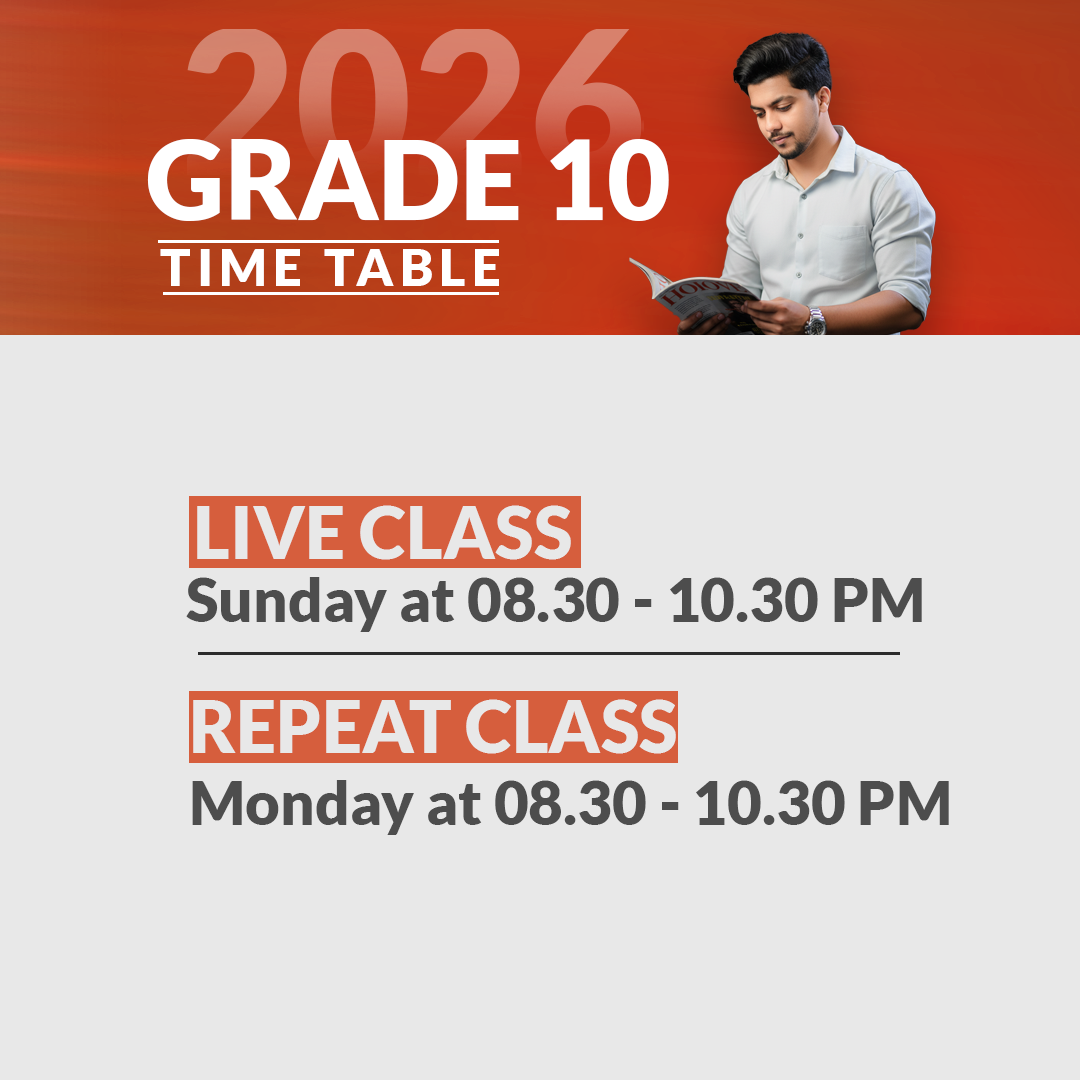 Grade 10 – English Medium Mathematics Class Timetable