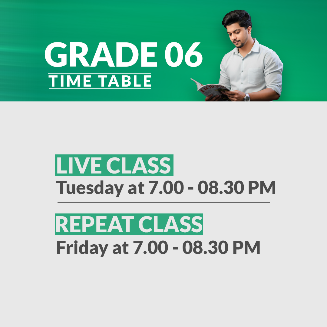 Grade 6 – English Medium Mathematics Class Timetable