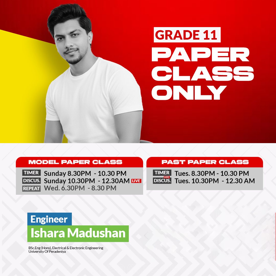 Grade 11 – English Medium Mathematics - Paper Class Only Timetable