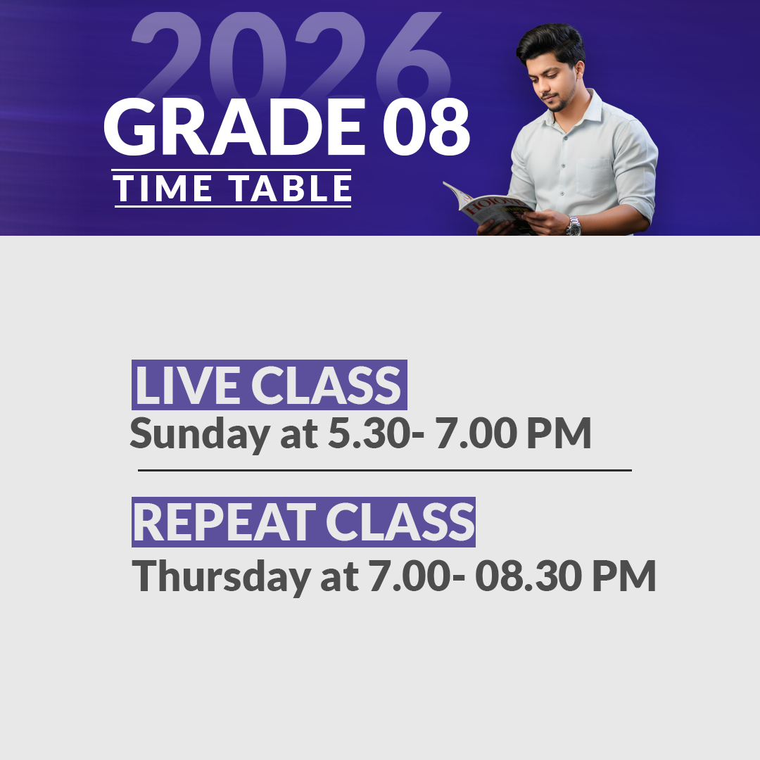 Grade 8 – English Medium Mathematics Class Timetable