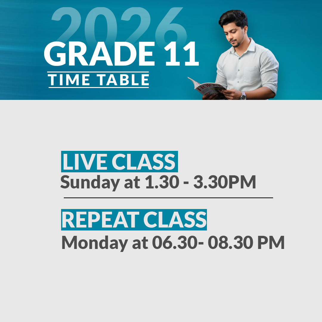 Grade 11 – English Medium Mathematics Class Timetable