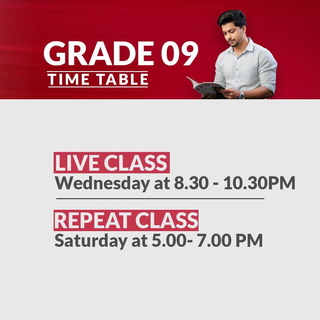 Grade 9 – English Medium Mathematics Class Timetable